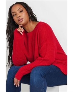 Джемпер с заниженной линией плеч, красный Yours curve