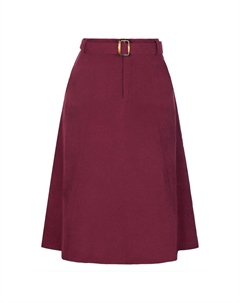 Женская вельветовая юбка миди с завышенной талией, эластичной спинкой и поясом, с карманами, цвет Burgundy Allegra k