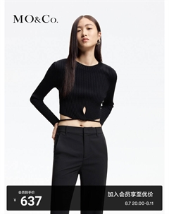 Тонкий свитер с длинными рукавами, черный Moco