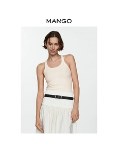 Женская майка на тонких бретельках, синий Mango