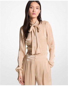 Воздушная женская блузка из прозрачного жоржета, бежевый Michael michael kors