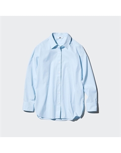 Хлопчатобумажная рубашка, небесно-голубой Uniqlo
