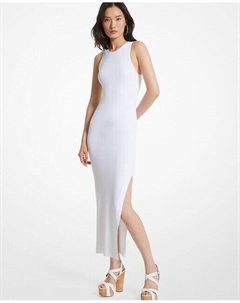 Длинное платье на узких бретелях, белый Michael michael kors