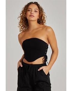 Топ-корсет на шнуровке-карго, черный Pink vanilla