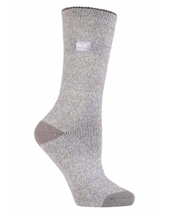 Тонкие зимние женские термоноски Lite однотонного/кремового цвета, серебряный Heat holders