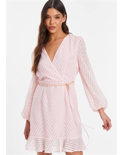 Мини-платье с шевронным узором, розовый Quiz