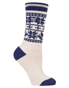 Тонкие зимние женские термоноски Lite в модном дизайне поросль, синий Heat holders