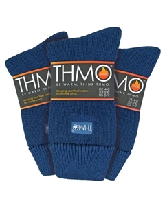 Набор из 3 групповых женских толстых зимних теплых носков с комфортным верхом, синий Thmo