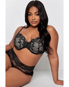 Комплект из 2 атласных бюстгальтеров с кружевными подкладками, фиолетовый Yours