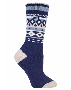 Тонкие женские зимние термоноски Lite в модном дизайне Holmcroft, синий Heat holders