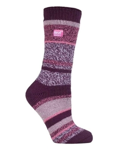 Теплые женские зимние термоноски с рисунком 4 8 UK, фиолетовый Heat holders