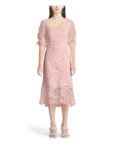 Платье, Did It My Way - Puff Sleeve Lace Midi Dress Steve madden