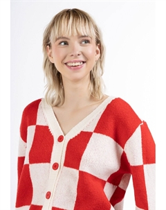 Вязаный кардиган BLONDA, цвет Red/White Mymo
