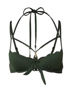 Топ бикини Hunkemöller SCALLOP, темно-зеленый Hunkemoller