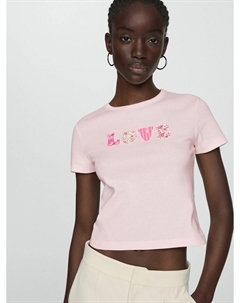 Футболка AMOR, розовый/темно-розовый Mango
