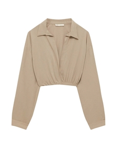 Блуза, светло-коричневый Pull & bear