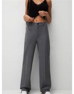 Плиссированные брюки, пятнистый серый Pull & bear