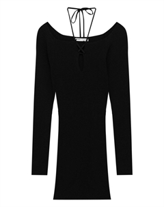 Вязаное платье, черный Pull & bear