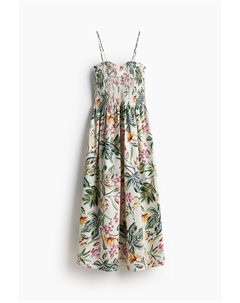 Платье Smocked-bodice Floral, кремовый H&m