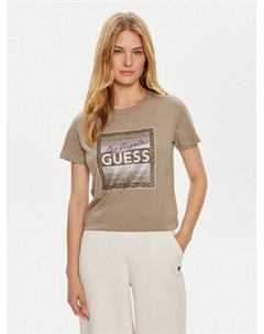 Футболка стандартного кроя, зеленый Guess