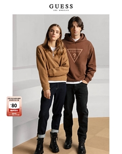 Толстовка оверсайз с капюшоном, оливково-зеленый Guess