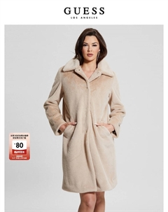 Пальто классическое женское средней длины, кофейный Guess