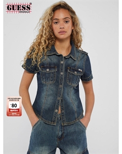 Рубашка женская Originals 24 с короткими рукавами, темно - синий Guess