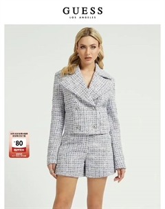 Полупальто женское с шерстью, серый Guess