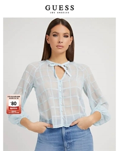 Рубашка женская из шифона, голубой Guess