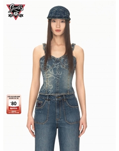 Кофта женская с короткой талией, синий Guess