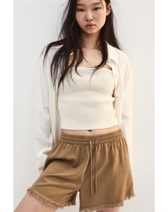 Шорты-Слипоны из смесового льна, бежевый H&m