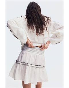 Юбка с присборенным поясом, белый H&m