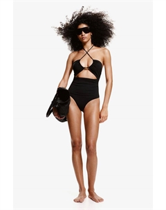 Купальник с вырезами и мягкими чашками, черный H&m