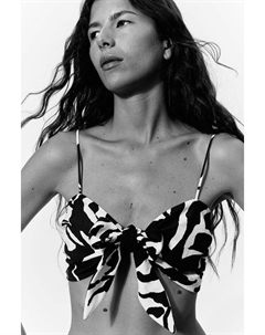 Пляжный топ с узлом, черный H&m