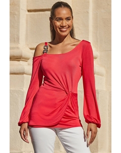 Асимметричные блузки на одно плечо с драпировкой спереди, розовый Sosandar