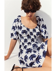 Платье с присборенной талией, белый H&m