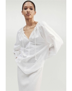 Блуза-Слип из смеси льна, белый H&m