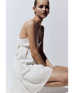 Платье из крепа с открытой спиной, бежевый H&m