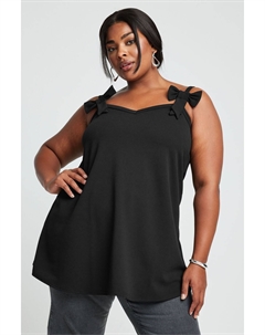 Топ на бретельках с изогнутым бантом из лимитированной коллекции, черный Yours