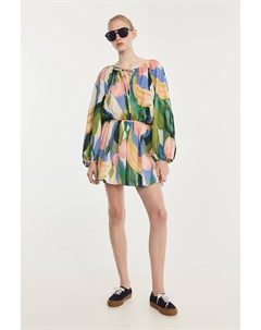 Блузка с объемными рукавами, синий H&m