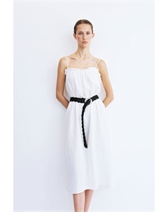 Хлопковое платье с воланами, белый H&m