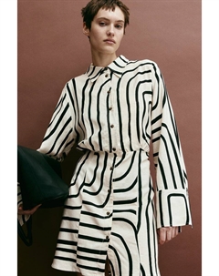 Платье-Блузка из смеси льна, бежевый H&m