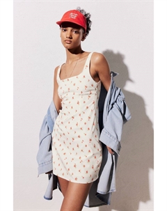 Платье из джерси с отделкой пико, бежевый H&m