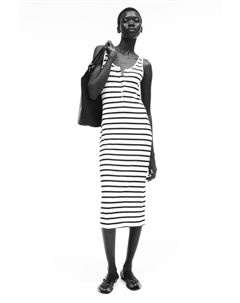 Платье из джерси с планкой на пуговицах, белый H&m