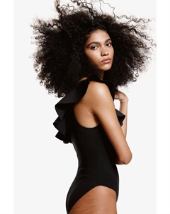 Купальник на одно плечо с мягкими чашками, черный H&m