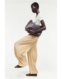 Широкие жатые брюки, бежевый H&m