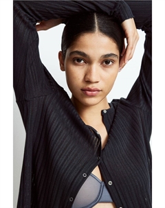 Кардиган в рубчик, черный H&m