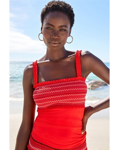 Топ танкини с вышивкой и присборенной резинкой, красный Next