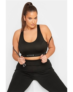 Активный топ с укороченным кроем, черный Yours