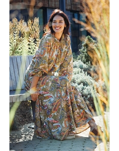 Туника Fatface Danni Prairie с узором пейсли, зеленый Fat face